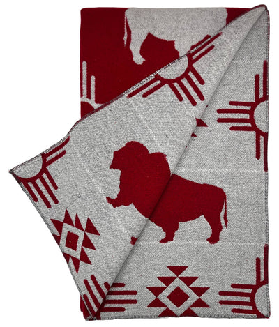 Buffalo Cross Premium Blanket – White Buffalo Red