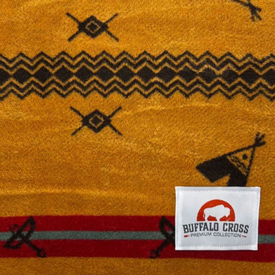 Buffalo Cross Premium Blanket – Teepee Mustard