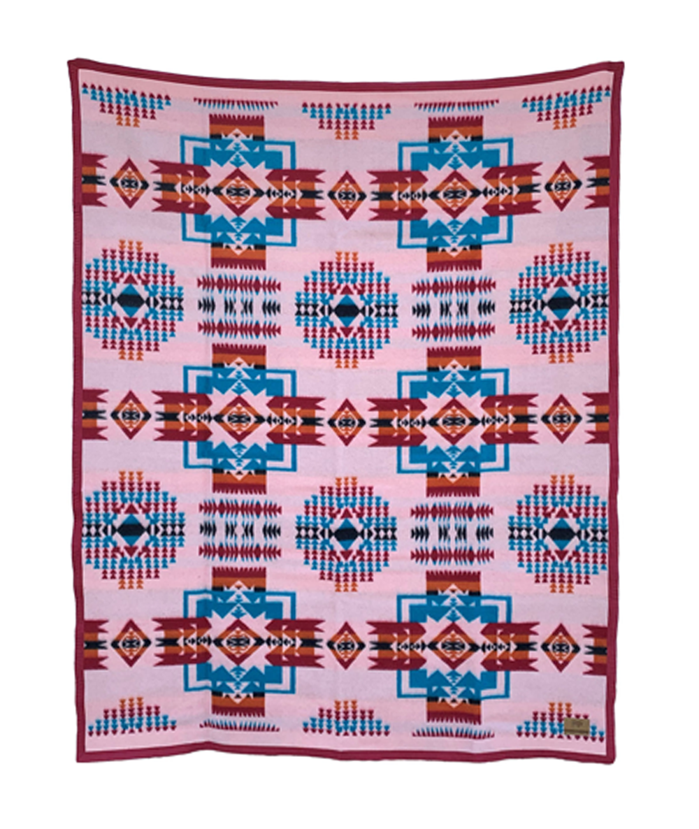 Boy Chief Blanket Salmon pink Red Trim WL