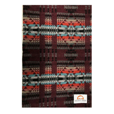 Buffalo Cross Blanket – Burgundy
