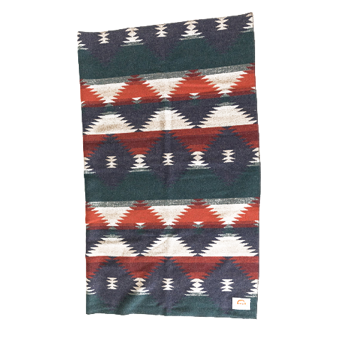 Buffalo Cross Blanket – Forest Green & Navy Blue